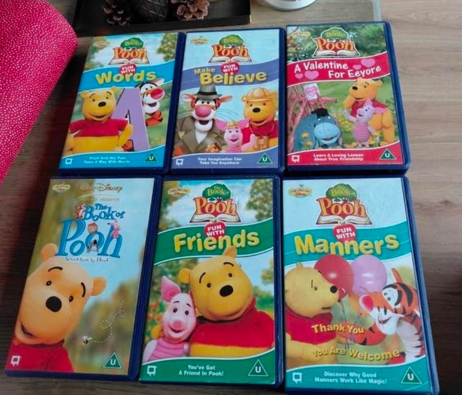 6 Disney Engelse videobanden Book of Pooh. Winnie the pooh., Cd's en Dvd's, Gebruikt, Alle leeftijden, Kinderprogramma's en -films