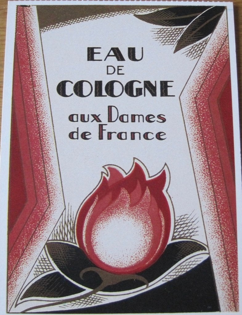 Poster van eau de cologne uit 1925 op nieuwe ansichtkaart, Ophalen of Verzenden, 1980 tot heden, Ongelopen, Overige thema's