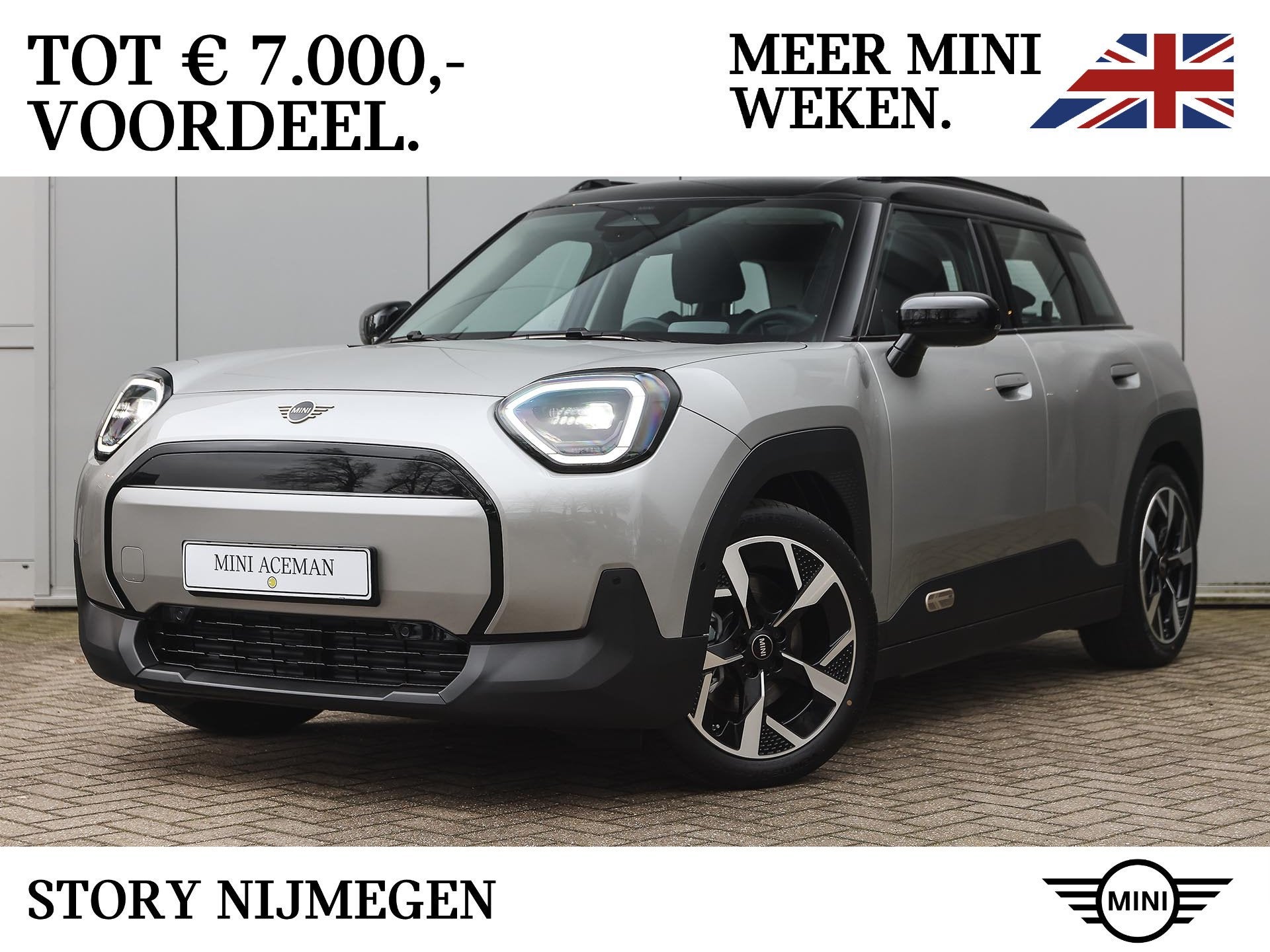 MINI Aceman E / Classic / Pakket S / 18 inch Slide Spoke 2-t, Auto's, Dealer onderhouden, Stof, Met garantie (alle), Stoelverwarming