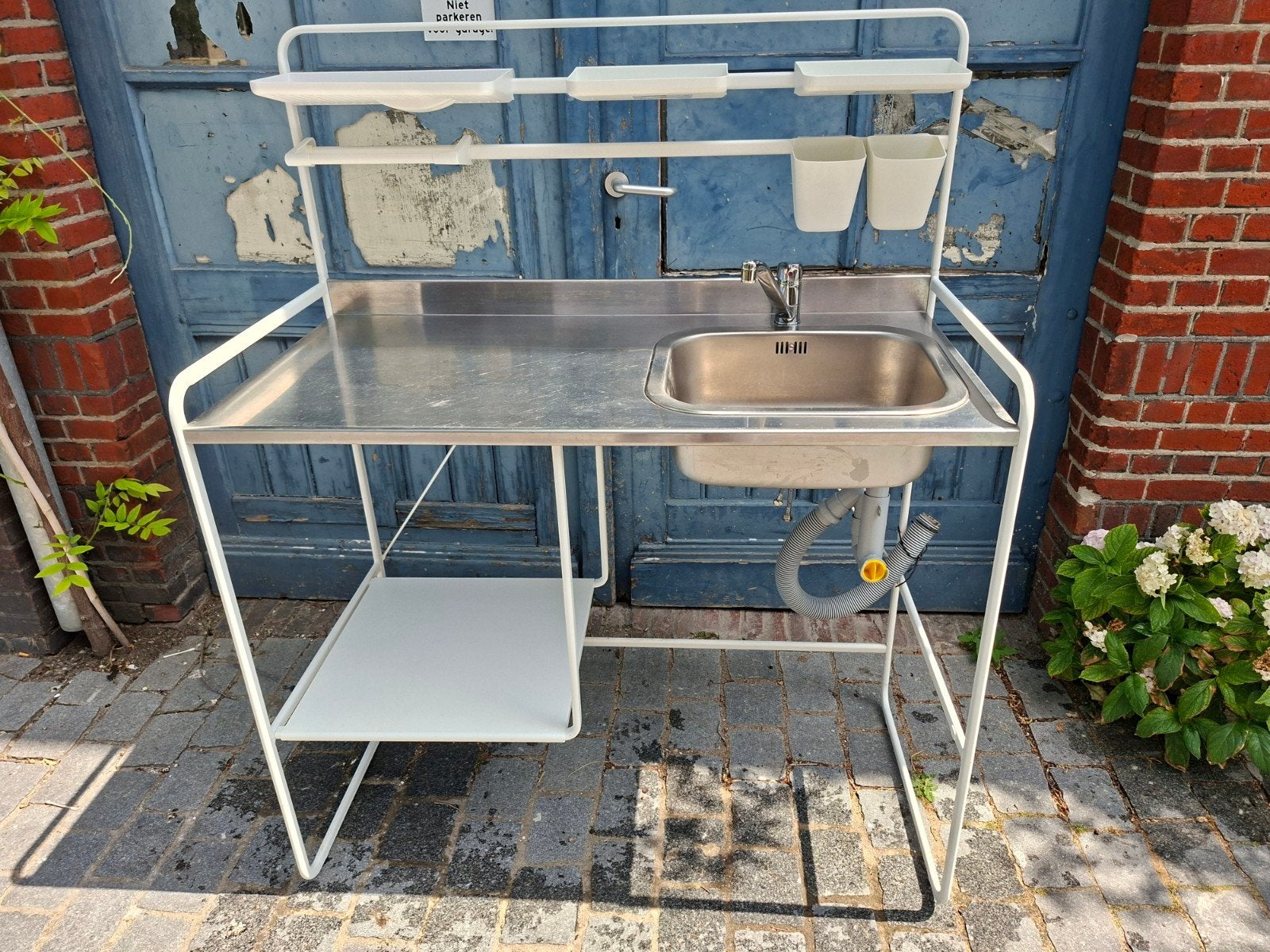 Keuken met spoelbak en kraan - Zo goed als nieuw, Huis en Inrichting, Wit, Overige typen, Ophalen of Verzenden, Zo goed als nieuw