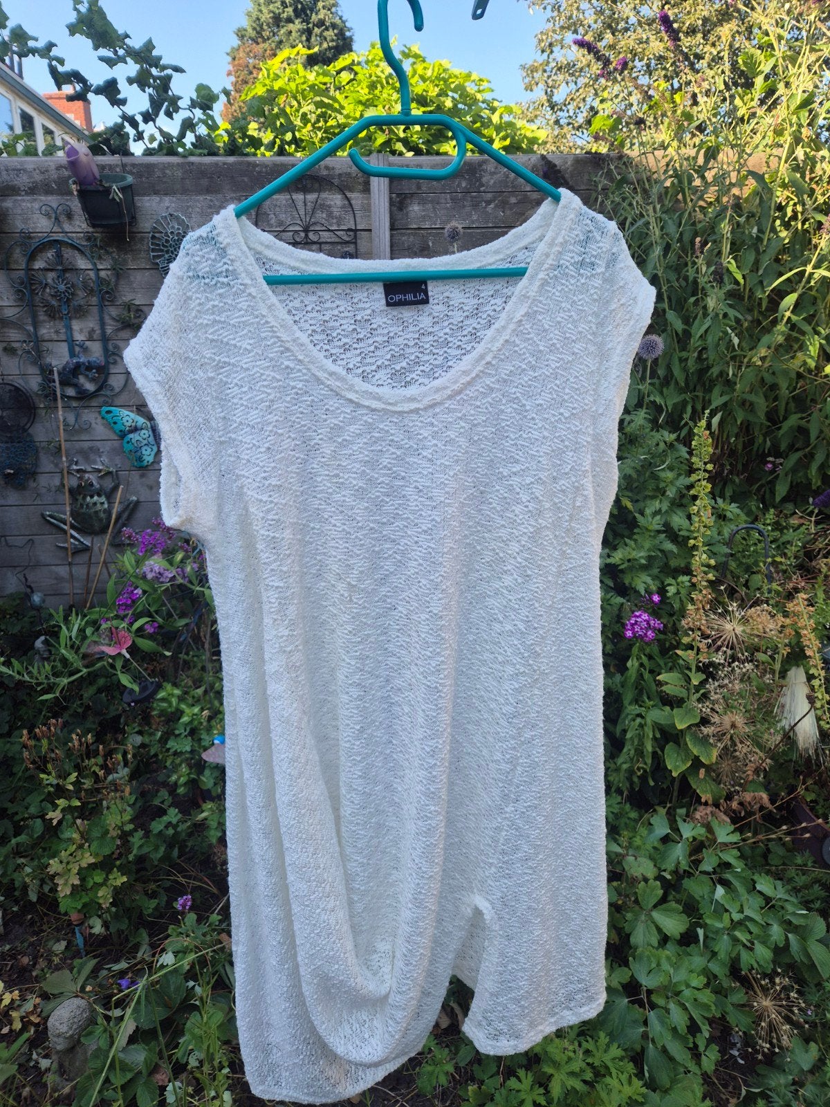 Ophilia Witte Gebreide Tuniek/Jurk Maat 4, Kleding | Dames, Ophalen of Verzenden, Zo goed als nieuw, Ophilia, Blouse of Tuniek