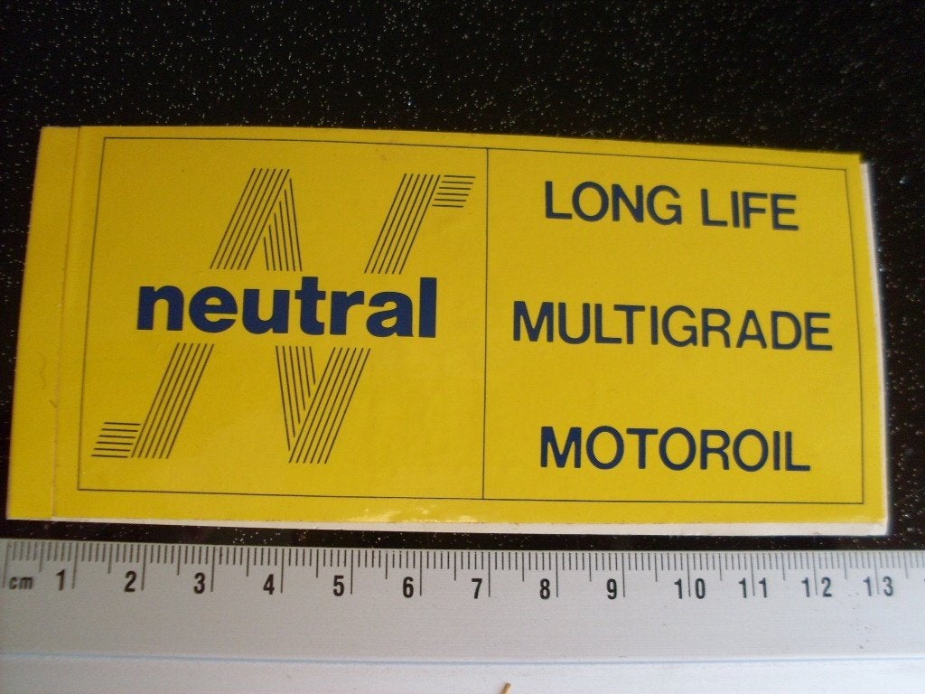 sticker neutral logo long life multigrade motoroil oil olie, Verzenden, Zo goed als nieuw, Merk