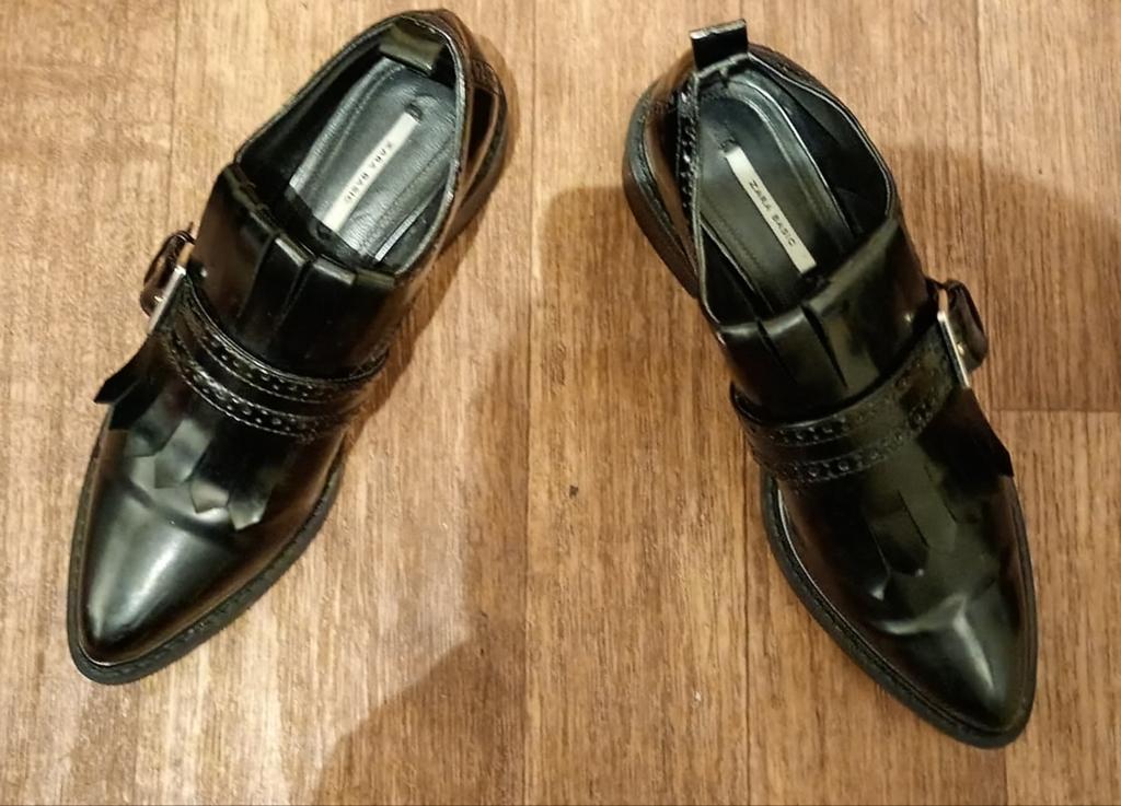 Zara leren schoenen, maat 37 , 1x aangehad, Ophalen of Verzenden, Zo goed als nieuw, Zwart, Sneakers of Gympen