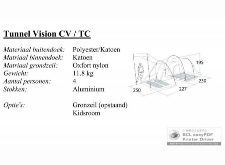 4 persoons binnentent eureka tunnel vision, Caravans en Kamperen, Tenten, Ophalen of Verzenden, Gebruikt, Tot en met 4