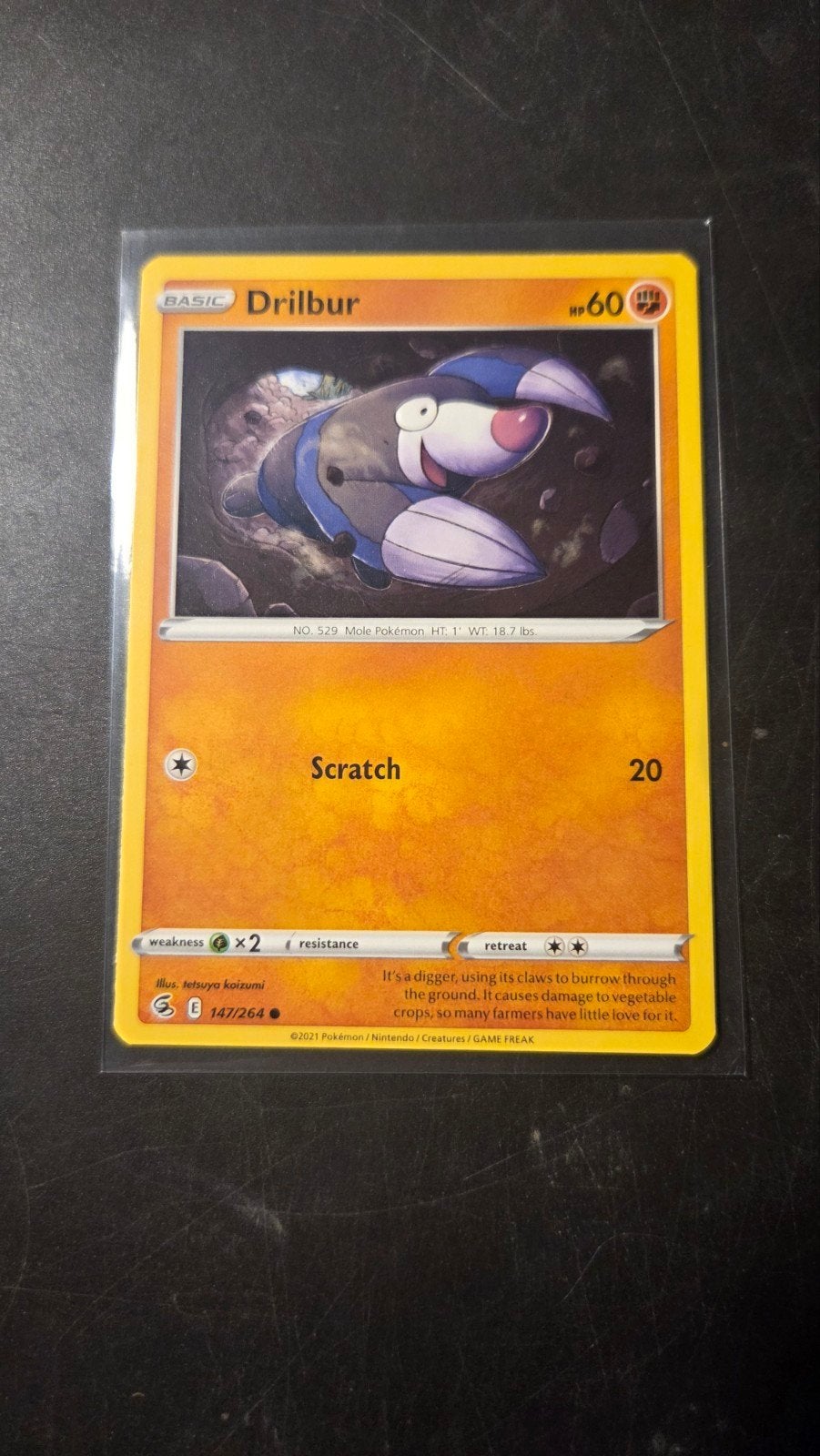 Drilbur 147/264 Fusion Strike Pokémon Kaart, Verzenden, Zo goed als nieuw, Losse kaart