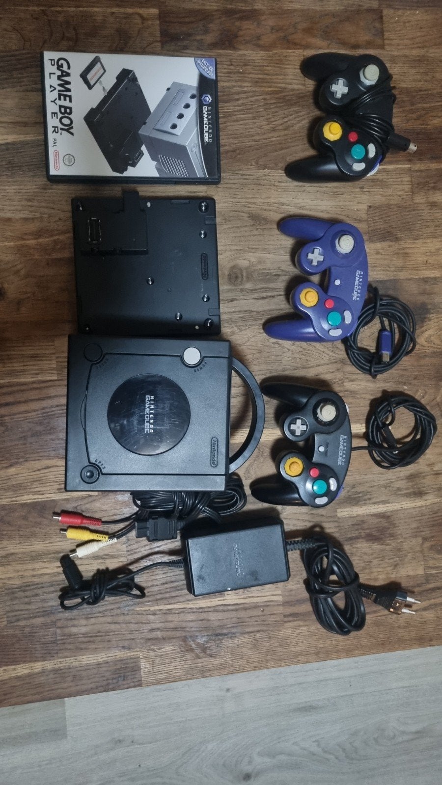 Nintendo GameCube met gameboy player 3 controllers en 19 gam, Gebruikt, Zwart, Ophalen of Verzenden, Met games