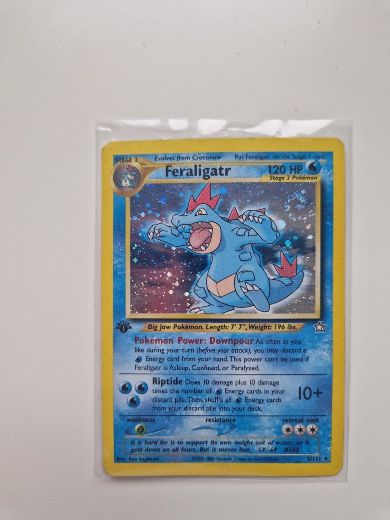 Feraligatr 1st edition Pokémon kaart, Hobby en Vrije tijd, Verzamelkaartspellen | Pokémon, Ophalen of Verzenden, Zo goed als nieuw