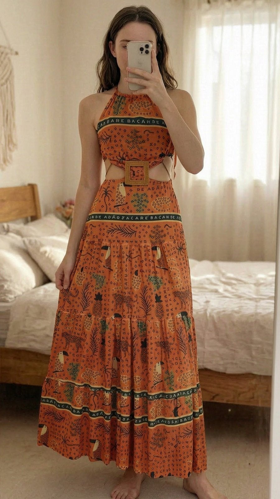 Maxi-jurk met zonsondergangprint, Kleding | Dames, Jurken, Maat 38/40 (M), Nieuw, Onder de knie, Meerkleurig