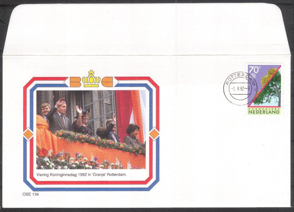 OSE134 - Koninginnedag Rotterdam 1992, Postzegels en Munten, Brieven en Enveloppen | Nederland, Verzenden, Envelop