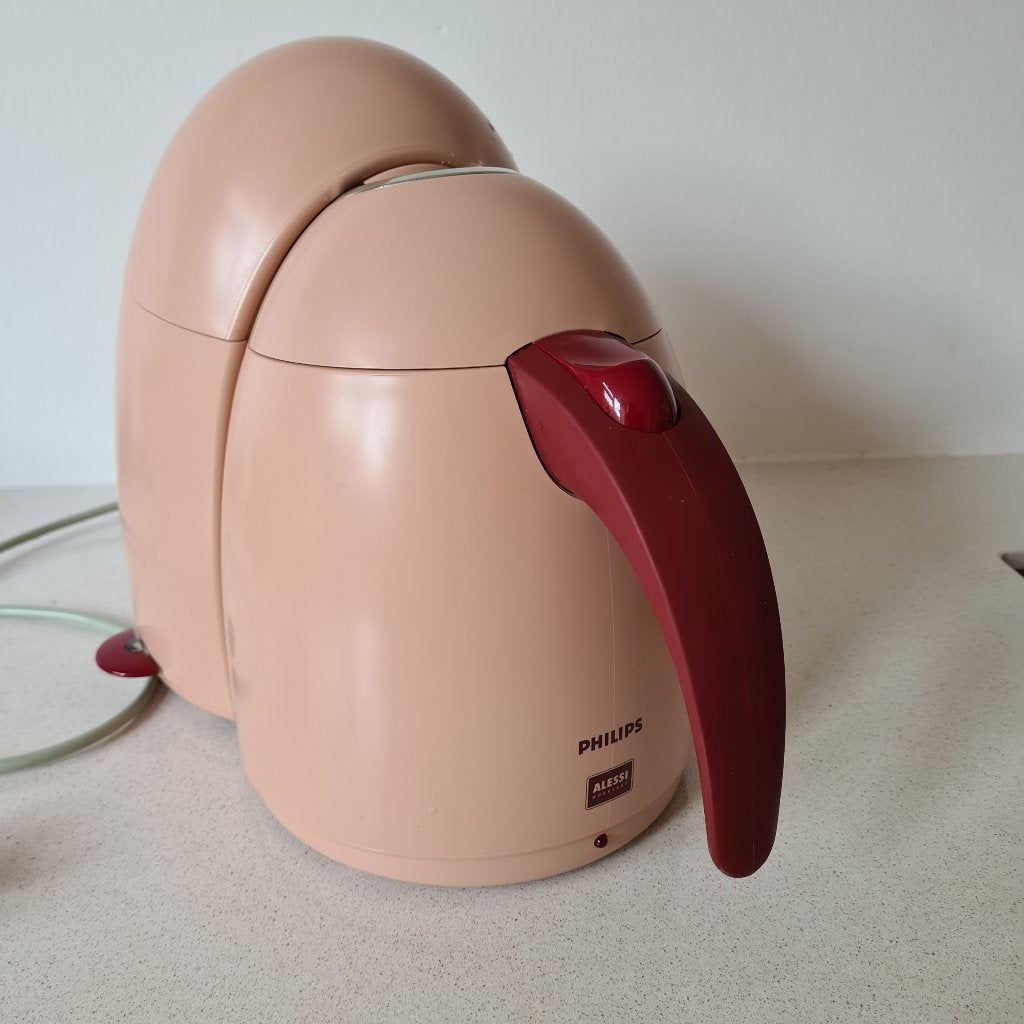 Alessi koffiezetapparaat Alessandro Mendini jaren 90 roze, Afneembaar waterreservoir, 10 kopjes of meer, Koffiemachine, Gemalen koffie