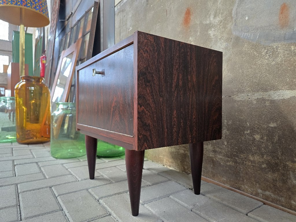 Vintage Palissander Kastje Klein Mid Century Design Dressoir, Huis en Inrichting, Kasten | Dressoirs, Gebruikt, Met klep(pen)