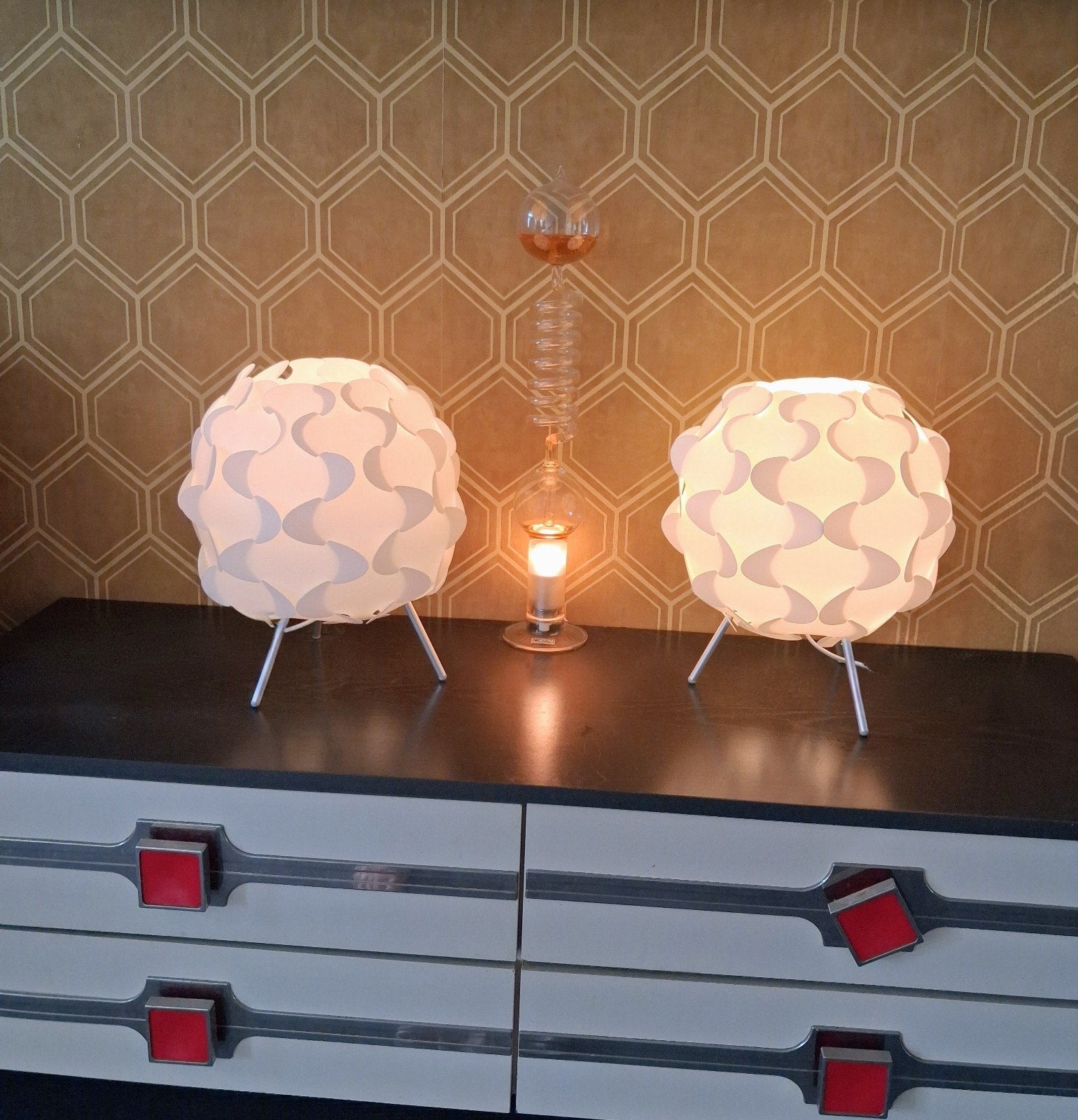 Set 2 Vintage ‘Wolklampen’ space age Buitenaards mooi design, Ophalen of Verzenden, Huis en Inrichting