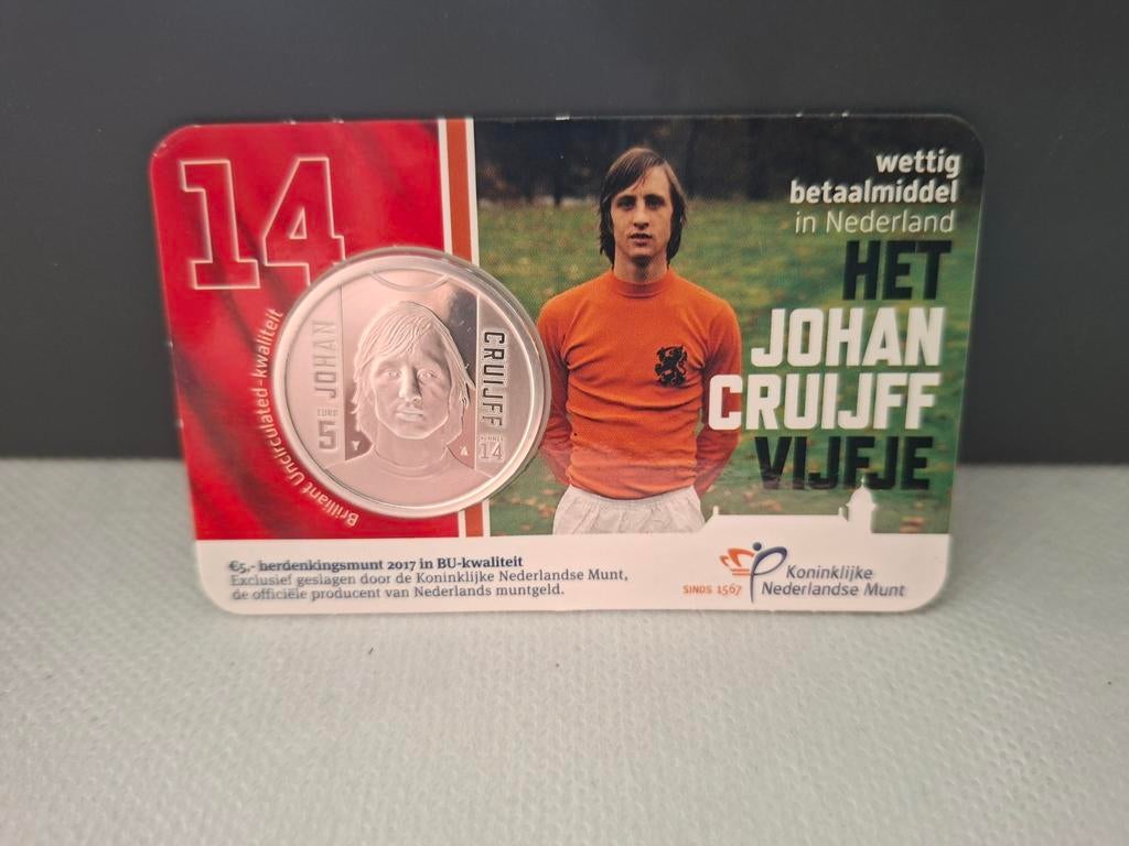 Johan Cruijff Vijfje 2017 BU-kwaliteit, Postzegels en Munten, Munten | Nederland, Verzenden, Koningin Beatrix, Zilver, Overige waardes