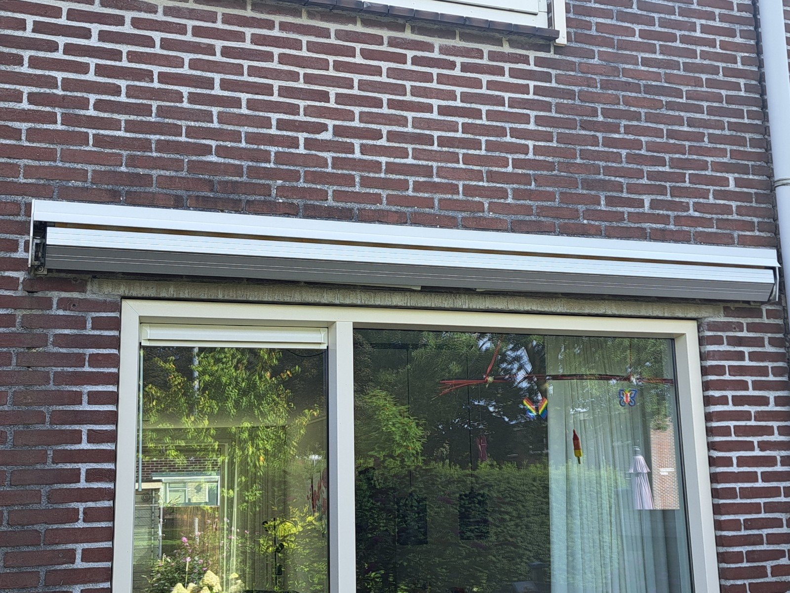 2 elektrische zonneschermen, 3m uitval, 3m en 3.5m breed, Tuin en Terras, Ophalen, Gebruikt, Elektrisch, 250 cm tot 450 cm