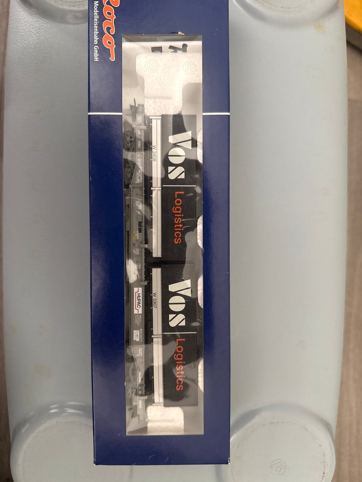 Roco 66617 SBB H0 VOS Logistics dubbele containerwagon, Hobby en Vrije tijd, Modeltreinen | H0, Ophalen, Nieuw, Wagon, Roco