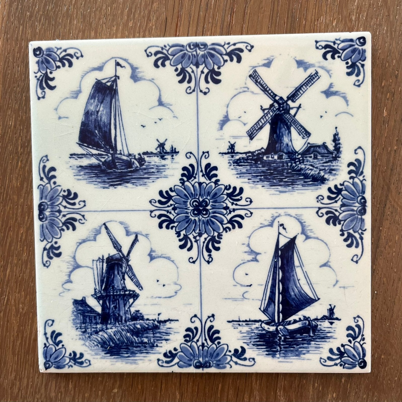 Tegeltjes blauw/wit 15x15 cm., Ophalen