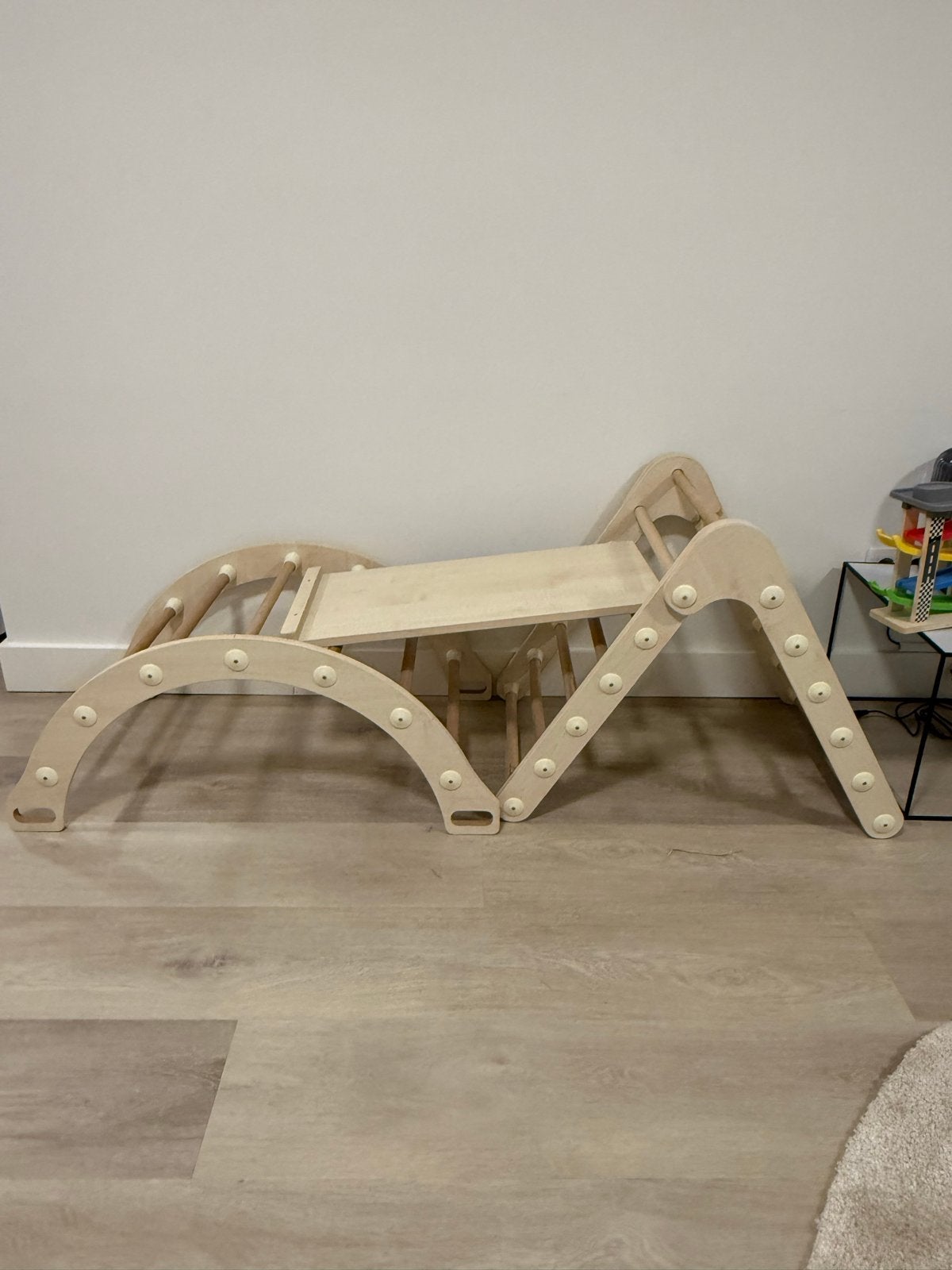 Houten Klimrek met Glijbaan/Klimwand voor Kinderen, Ophalen, Gebruikt, Glijbaan, Aanbouwonderdeel