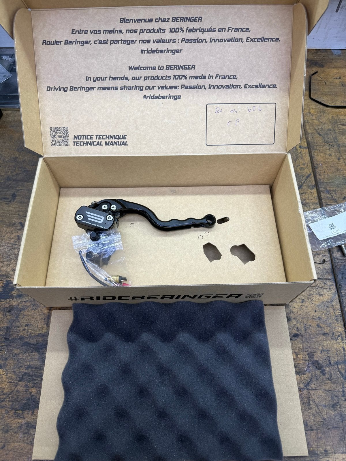 Beringer rem bro-10 14,5mm met racehendel, Motoren, Ophalen of Verzenden, Gebruikt