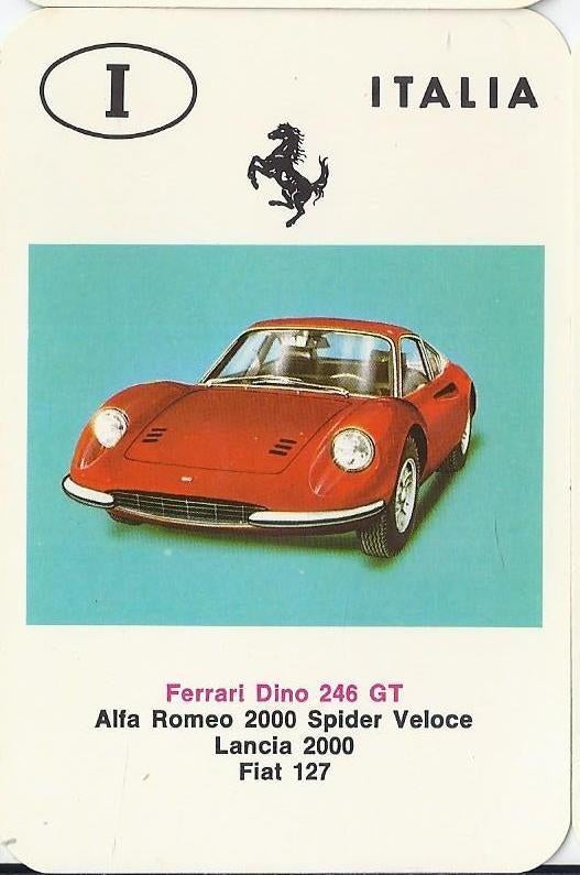 A634 autokaartje ferrari dino 246 gt, Ophalen of Verzenden, Zo goed als nieuw, Auto's