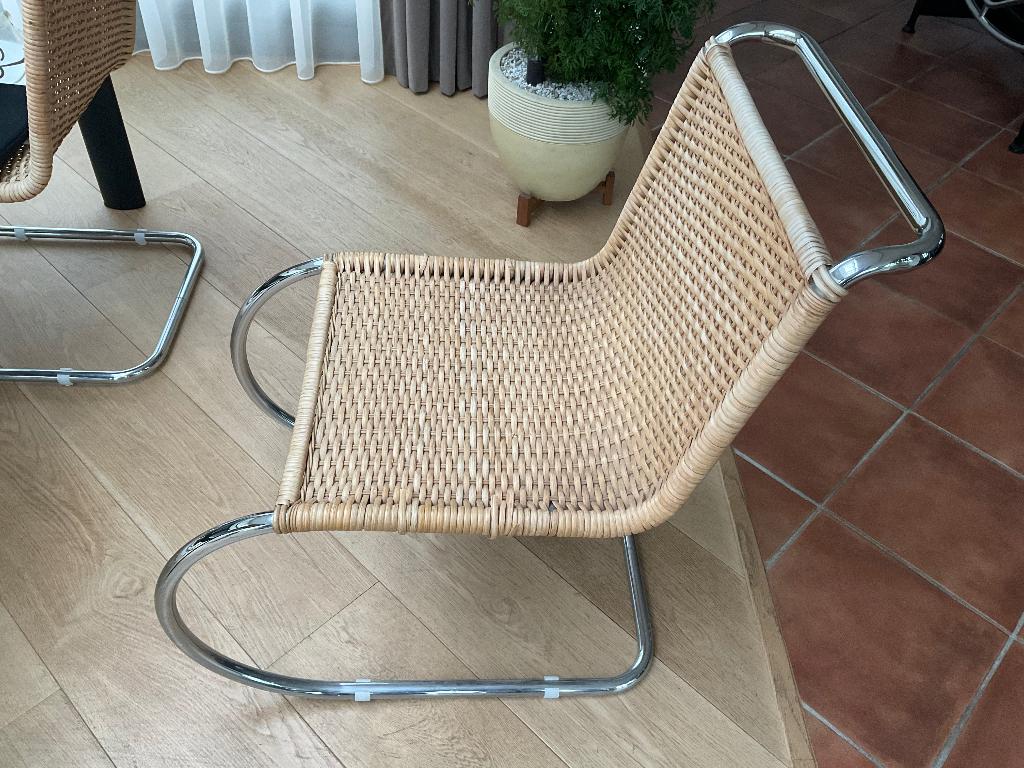 Mies van der Rohe 'MR10' Rattan Easy Chairs, Huis en Inrichting, Stoelen, Ophalen, Gebruikt, Overige kleuren, Jaren '60