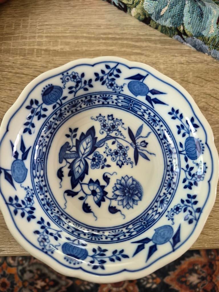 5 Hutschenreuther schaaltjes 'Blauw Uienpatroon', Ophalen of Verzenden