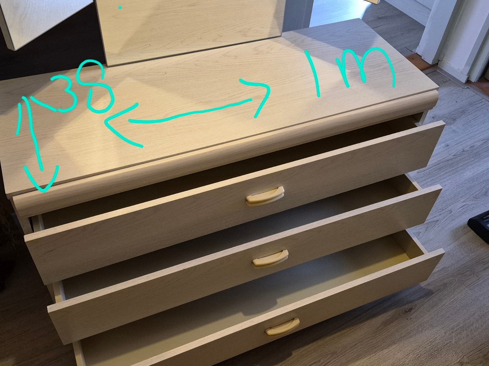 Kaptafel met spiegel, Huis en Inrichting, Tafels | Kaptafels, Ophalen, Gebruikt, 100 tot 150 cm, 50 tot 100 cm