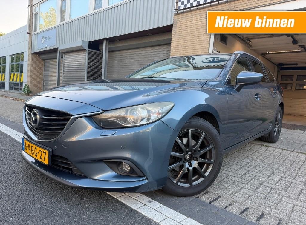 Mazda 6 2.0 HP TS+ Lease Pack PDC NAVI RIJDT GOED NAP APK 3-, Auto's, Automaat, Gebruikt, 4 cilinders, Blauw