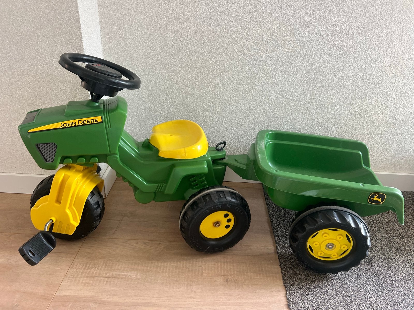 John Deere kinder tractor met aanhanger Dolly Toys, Ophalen, Gebruikt