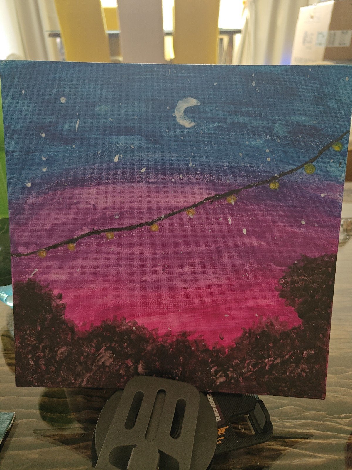 Unieke schilderijen van mijn dochter - Steun haar talent!, Antiek en Kunst, Acrylverf, Origineel werk, Ophalen, Bloemen