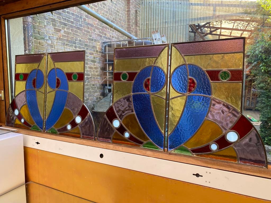 koppels loodglas art deco, Ophalen of Verzenden