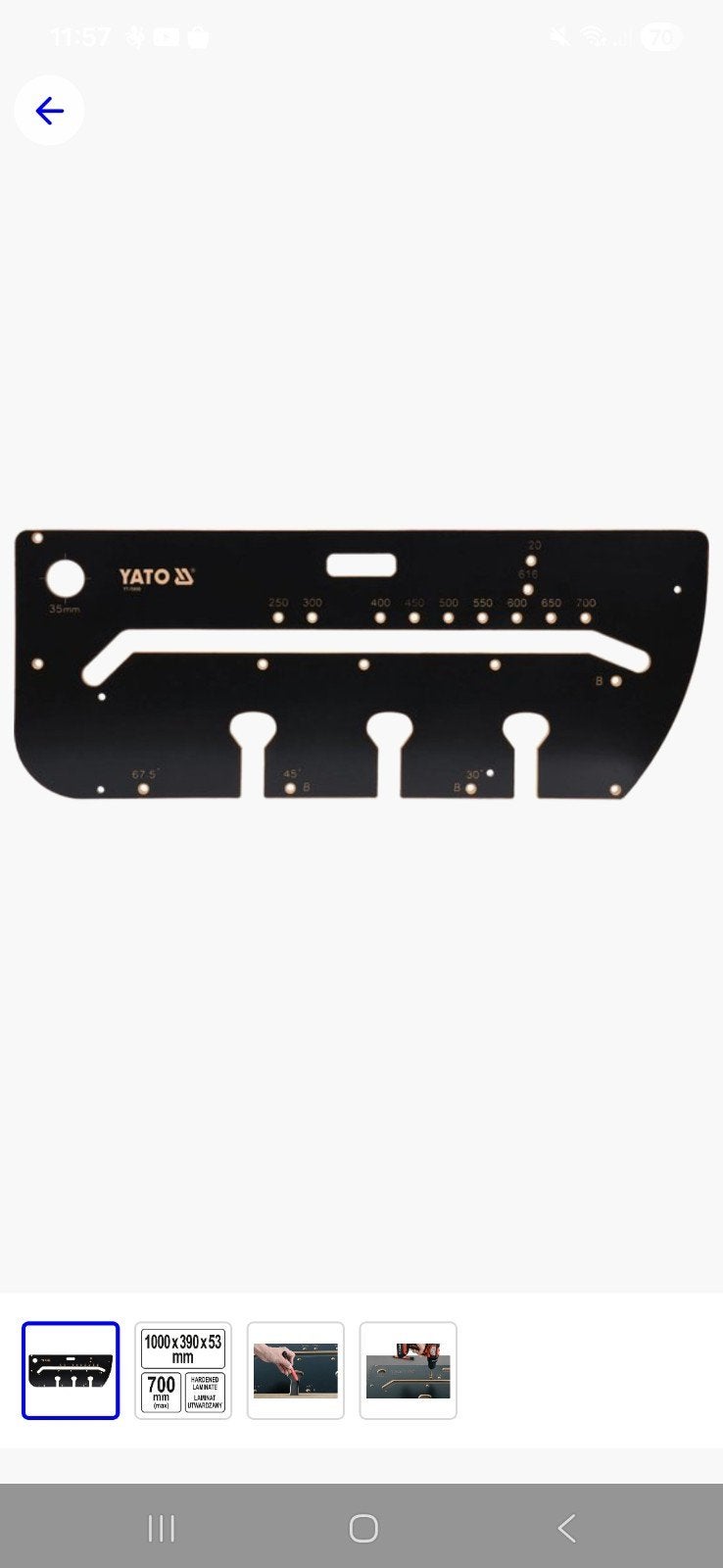 YATO Freessjabloon voor werkbladen - 1000x390x53 mm, Ophalen of Verzenden, Nieuw, Overige soorten, YATO