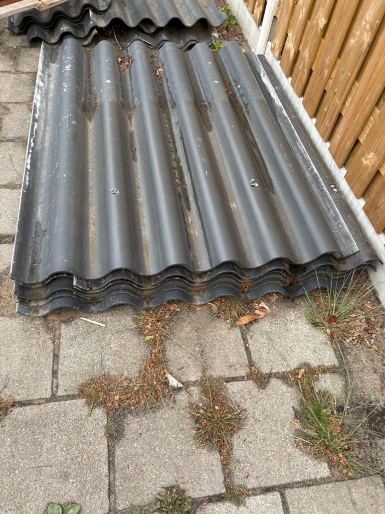 12 asbestvrije bitumen golfplaten, gratis af te halen, Ophalen, Overige materialen, Zwart, Zo goed als nieuw