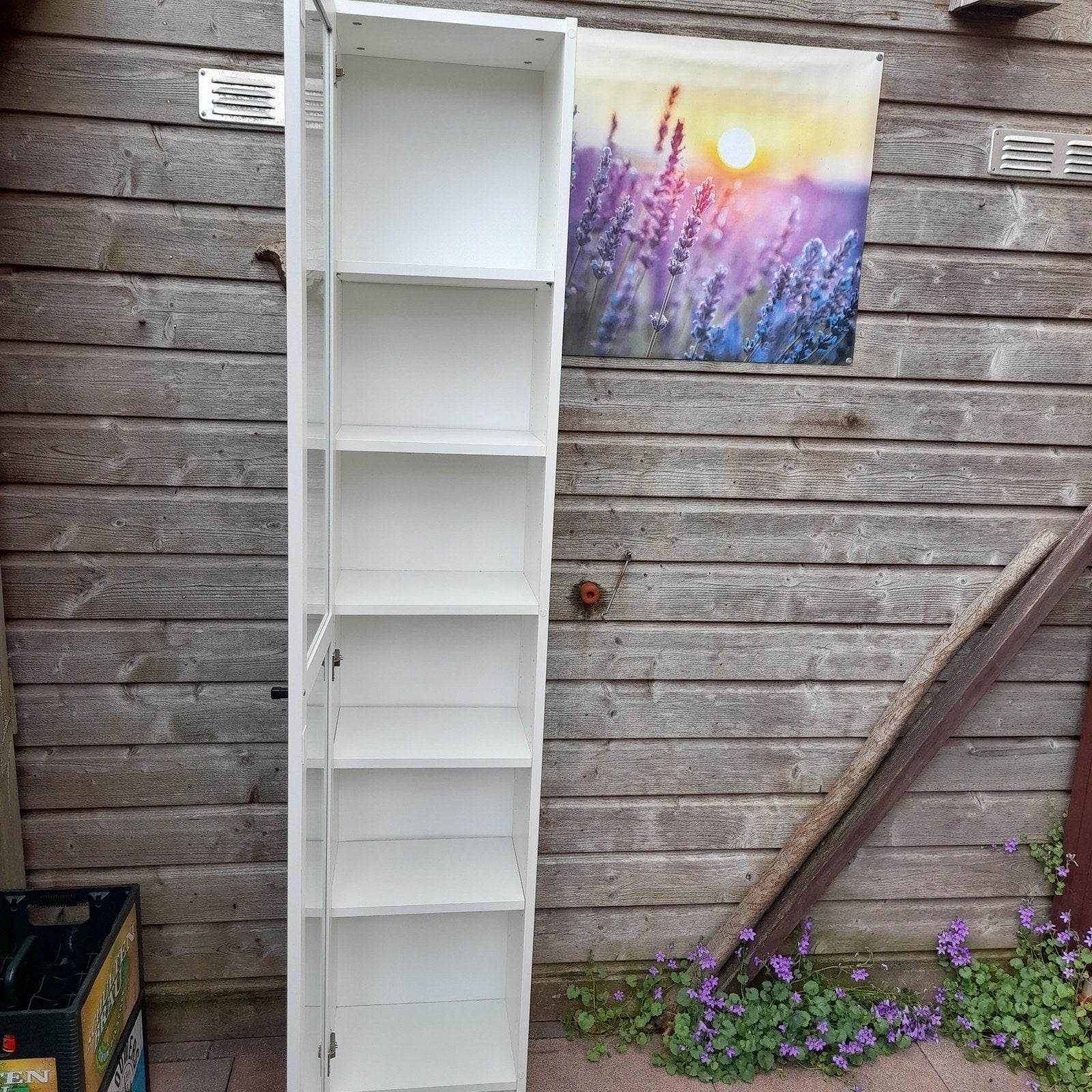 Ikea Billy/Oxberg vitrinekast.., Ophalen, Minder dan 50 cm, Met deur(en), 200 cm of meer