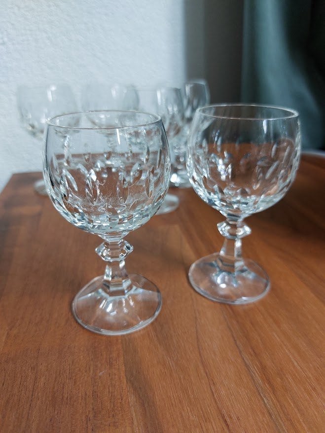 Vintage Comtesse kristallen portwijn glazen - Set van 6, Antiek en Kunst, Ophalen of Verzenden