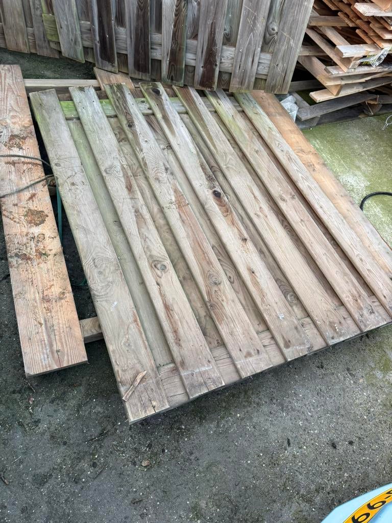 Boog schuttingen en aflopend, Tuin en Terras, Ophalen, 6 meter of meer, Hout, 1 tot 2 meter