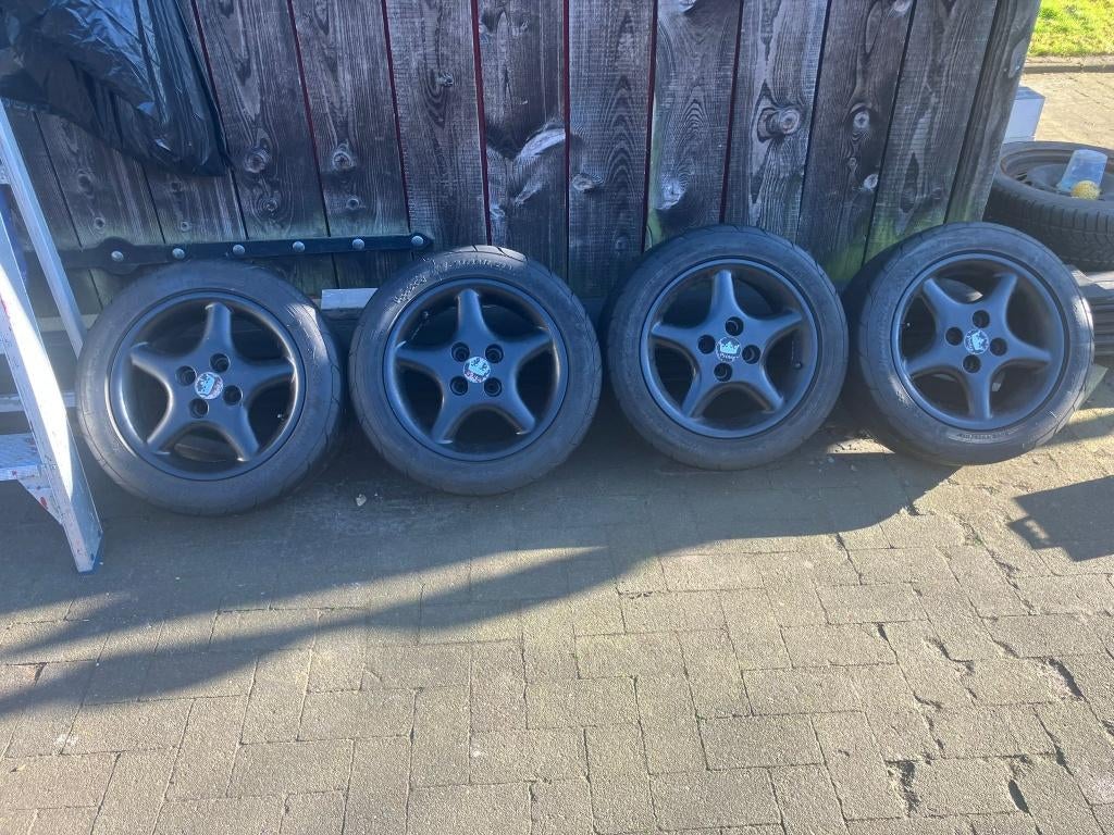 15inch velgen 4x100 + nankang ns-2r banden, Auto-onderdelen, Banden en Velgen, Ophalen, Gebruikt, 15 inch, Banden en Velgen