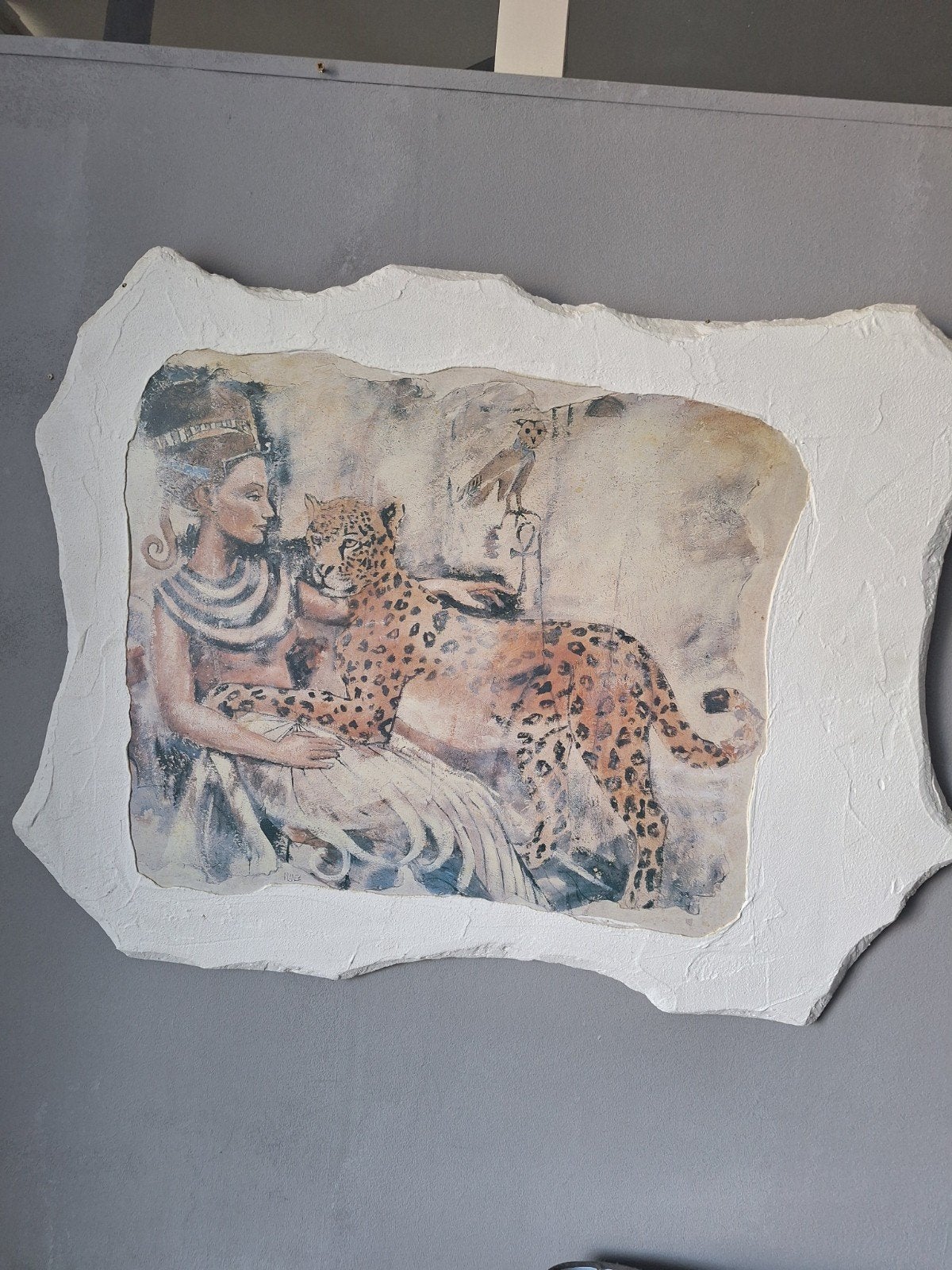 Set van 4 Egyptische kunstwerken op steen, Ophalen