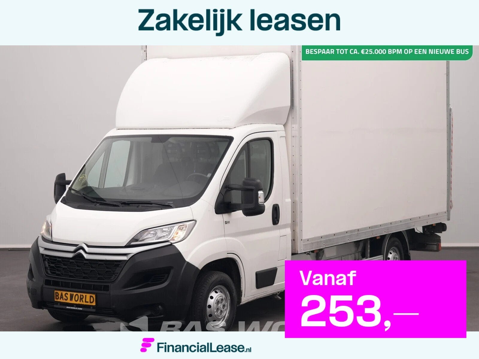 Citroën Jumper 110pk D'Hollandia Laadklep Zijdeur Bakwagen, Stof, Gebruikt, Euro 6, 4 cilinders