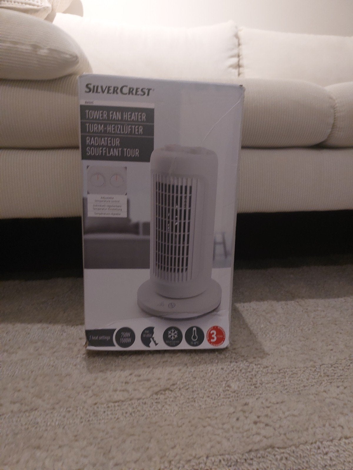 SilverCrest Torenventilator Kachel 750W/1500W, Ophalen, 30 tot 80 cm, Minder dan 60 cm, 800 watt of meer