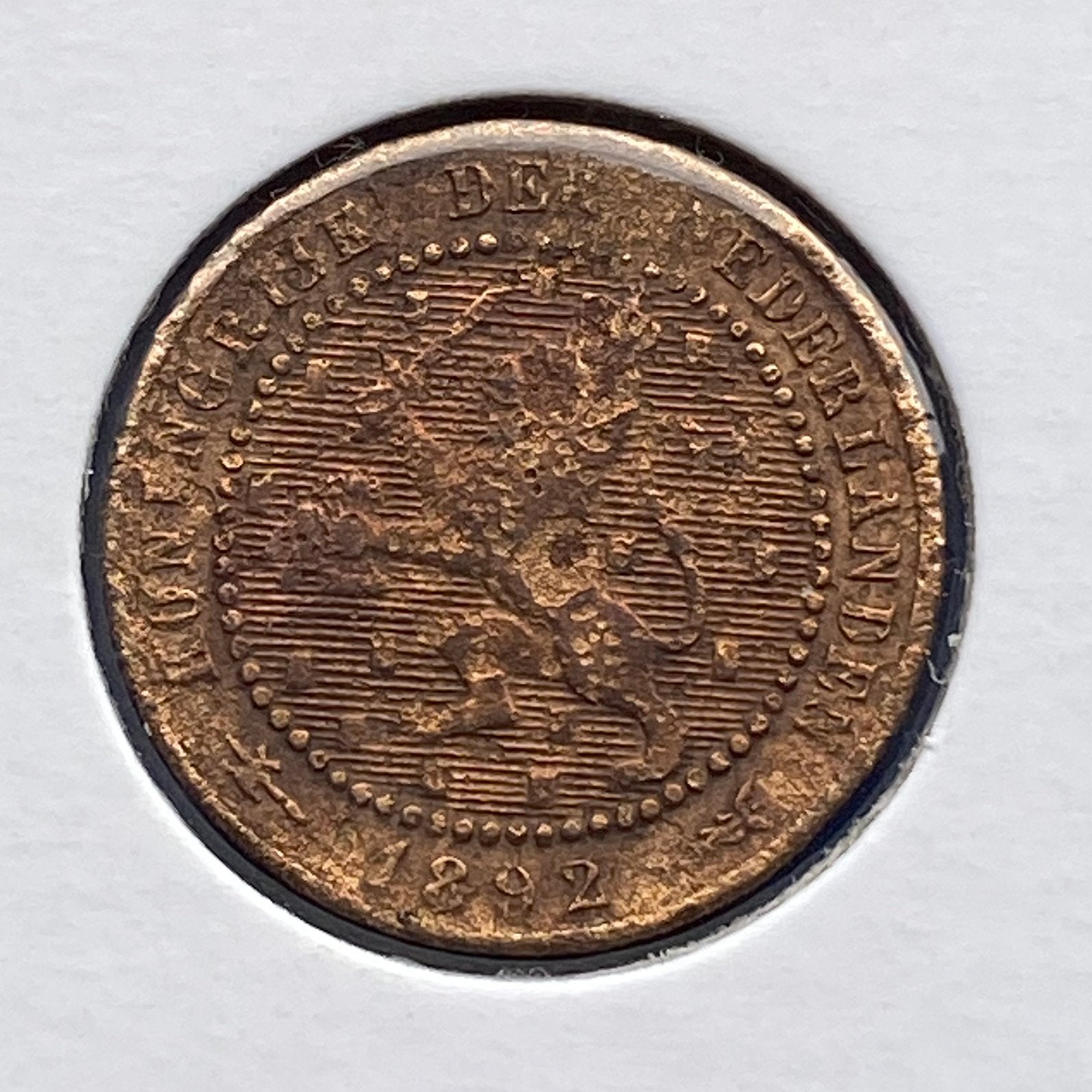 1 Cent uit 1892 van Wilhelmina, Postzegels en Munten, Verzenden, Koningin Wilhelmina, 1 cent, Losse munt