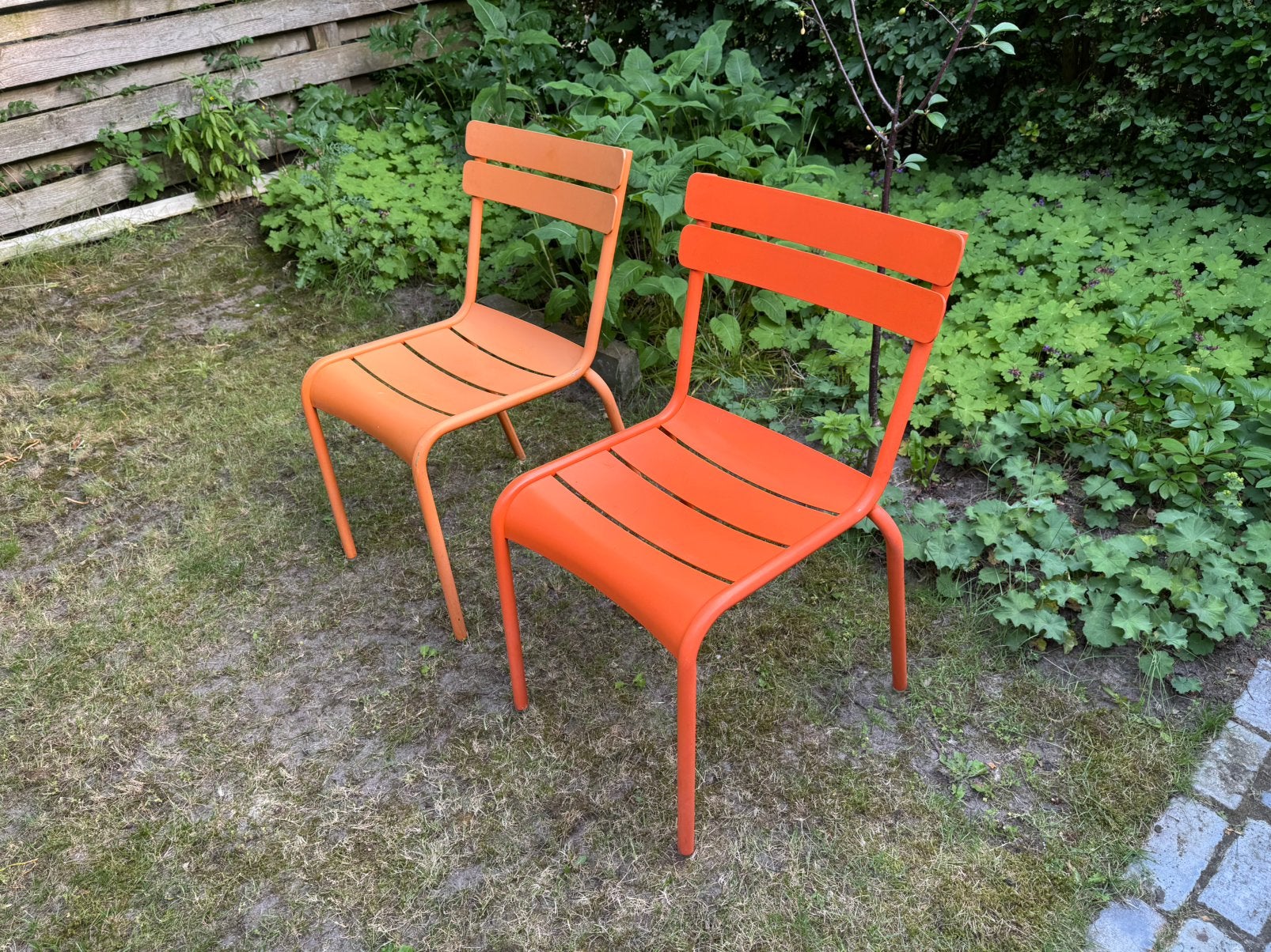 Fermob Luxembourg tuinstoel design - Oranje, Ophalen of Verzenden, Gebruikt, Aluminium, Stapelbaar