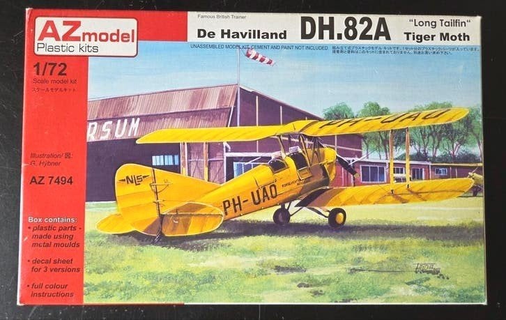 AZmodel DE Havilland DH.82 Tiger Moth "Long Tailfin" 1:72, Overige merken, 1:72 tot 1:144, Ophalen of Verzenden, Zo goed als nieuw