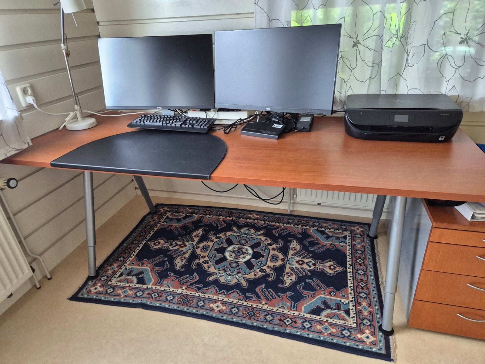 Ruim buro 200x80, Ophalen, Gebruikt, In hoogte verstelbaar, Hout