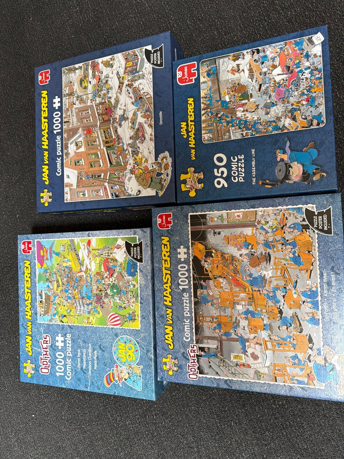 Jan van Haasteren Puzzels - Diverse Collectie (4 stuks), Ophalen of Verzenden, 500 t/m 1500 stukjes, Gebruikt, Legpuzzel