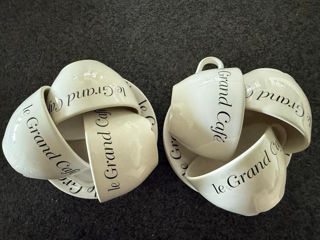 6x Kop en schotel Le Grand Café - Douwe Egberts, Verzamelen, Ophalen, Zo goed als nieuw