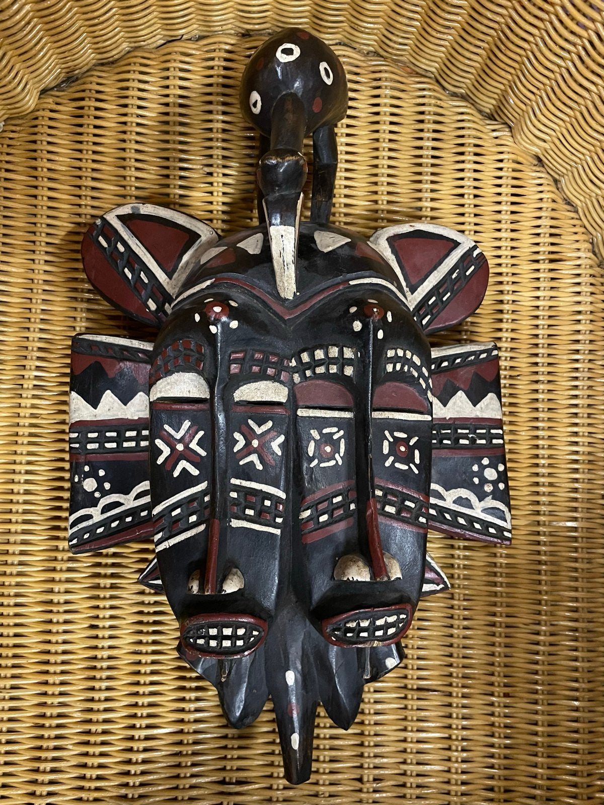 Prachtig Senufo Dubbelmasker - Handgesneden Houtsnijwerk, Hout, Afrika, Masker, Handgemaakt
