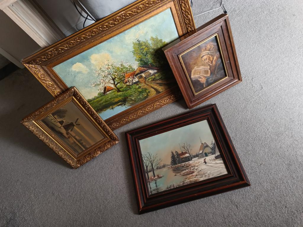 Schilderijen schilderij met oude lijst, Ophalen