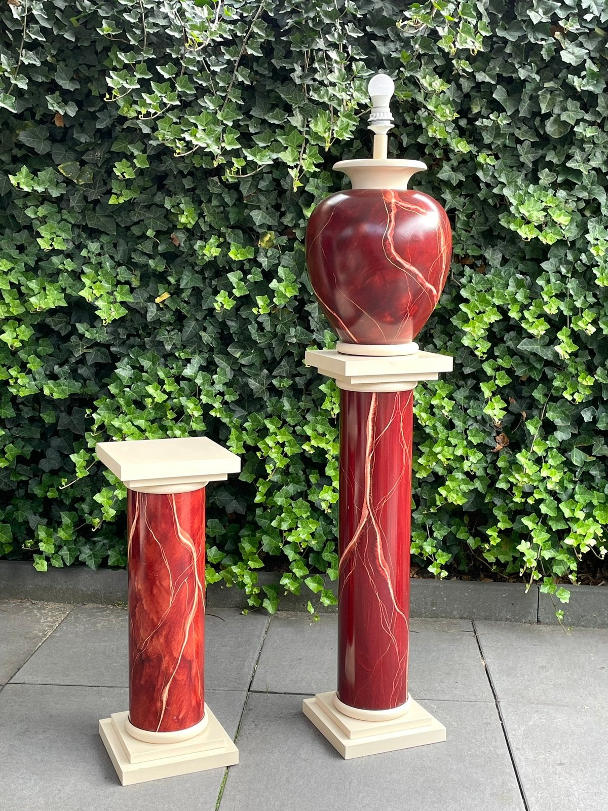 Design Le Dauphin France Vintage Marmerlook Tafel-lamp Zuil, Huis en Inrichting, Woonaccessoires | Zuilen en Pilaren, Ophalen