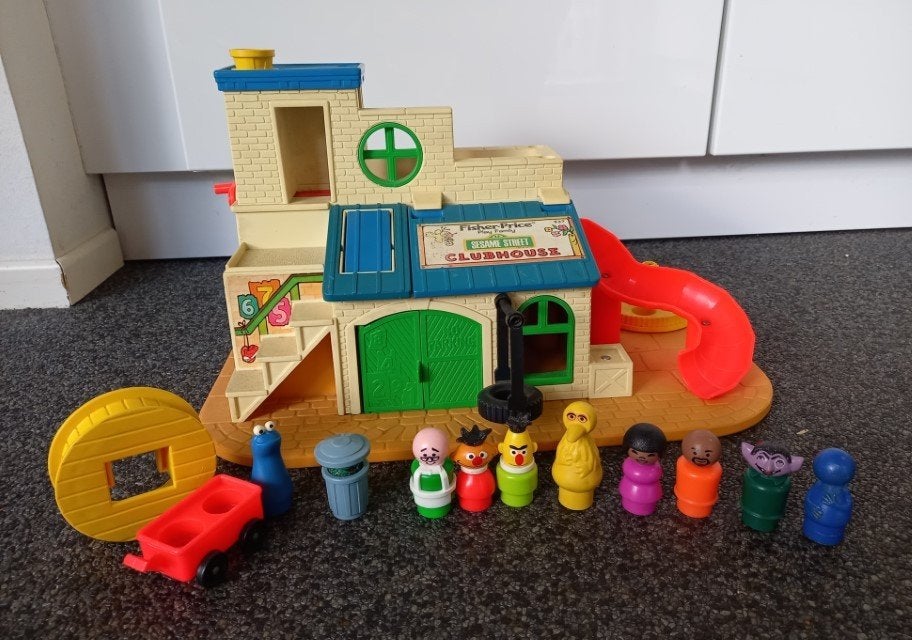 * Vintage Sesame Street Clubhouse Fisher Price 937 en 939 *, Ophalen of Verzenden, Gebruikt