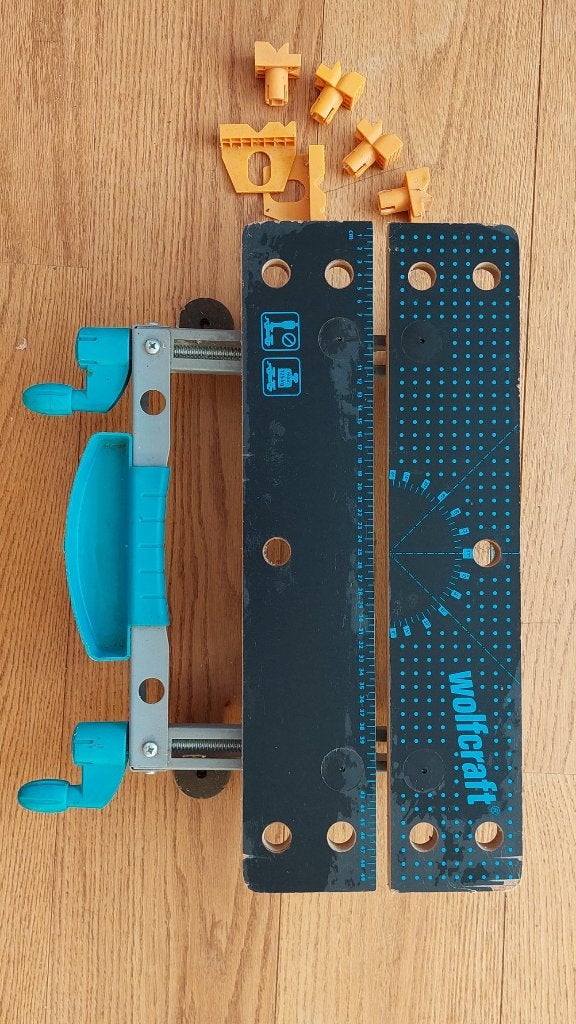 Wolfcraft mini werkbank en spantafel, Ophalen, Gebruikt, Minder dan 70 cm, Bankschroef